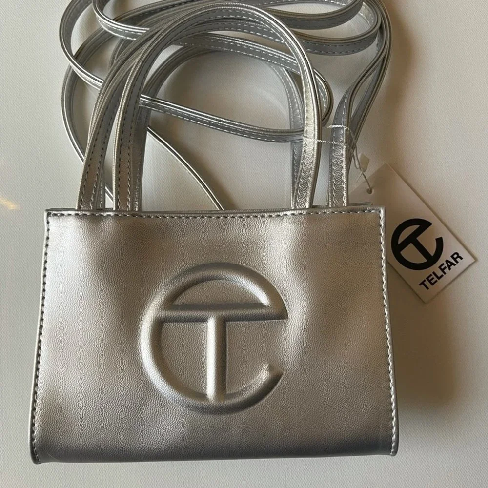 Telfar Small Silver Shopping Bag - Picture 1 of 5